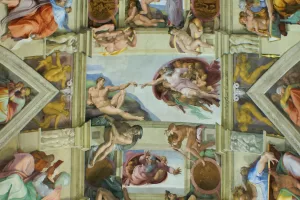 Affresco della Cappella Sistina che rappresenta la Creazione di Adamo